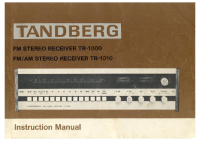 Tandberg TR-1010 - Owners Manual